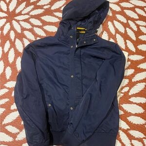 Zara Men's Navy Hooded Windbreaker